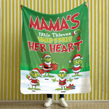 Load image into Gallery viewer, Personalized Christmas Blanket for Mama - Little Heart Thieves Blanket PopCulturePrints
