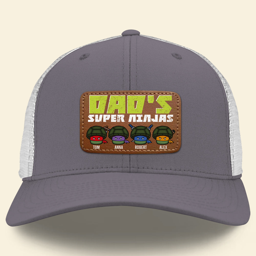 Customizable Dad's Ninja Crew Leather Patch Hat