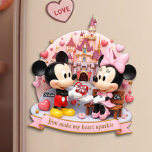 Load image into Gallery viewer, You Make My Heart Sparkle - Personalized Couple Valentine Fridge Magnet Fridge Magnet PopCulturePrints
