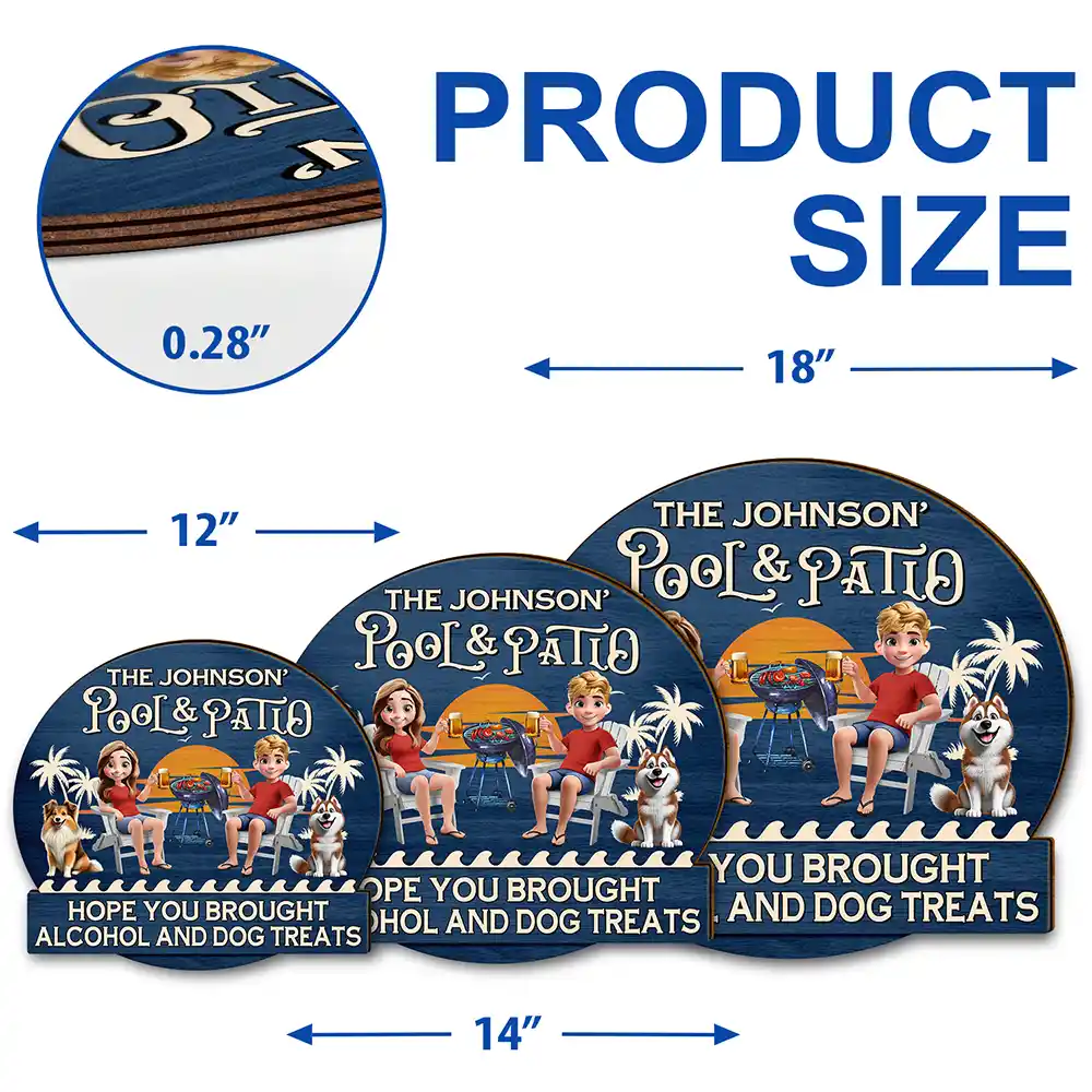 Hope You Brought Alcohol & Dog Treats - Personalized Custom Shaped Wood Sign for Pool & Patio Lovers Wood Shaped Sign PopCulturePrints