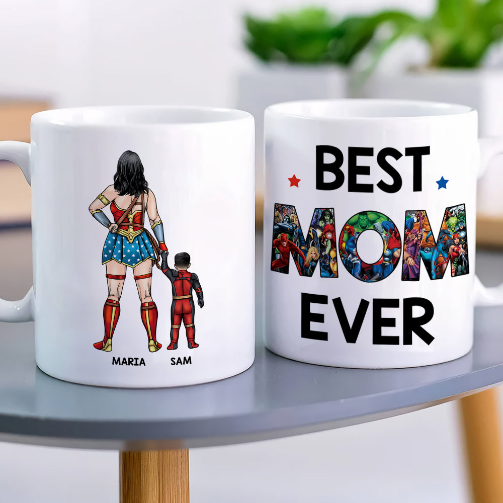 Personalized Superhero Mom Coffee Mug - Best Mom Ever Coffee Mug PopCulturePrints