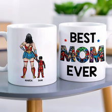 Load image into Gallery viewer, &quot;Best Mom Ever - Customizable Superhero Mug - Perfect Gift for Mom and Grandma&quot; Coffee Mug PopCulturePrints
