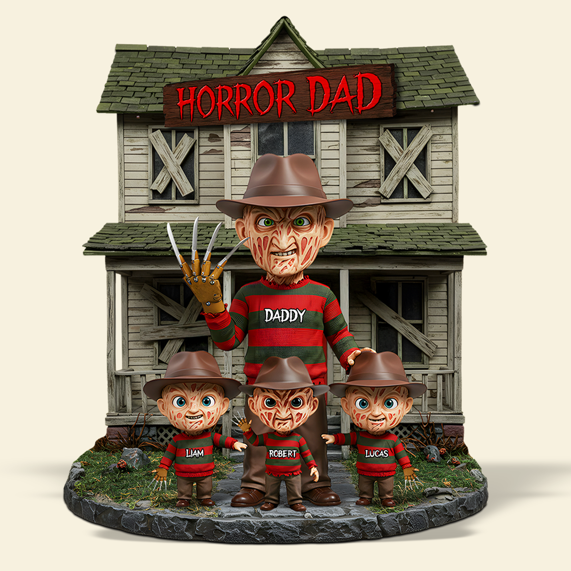 "Horror Dad: The Legendary Nightmare" - Custom Personalized Plaque For Dad Shaped Plaques PopCulturePrints