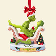 Load image into Gallery viewer, Naughty Green Couple Ornament - Personalized Gift for Couples Ornament PopCulturePrints

