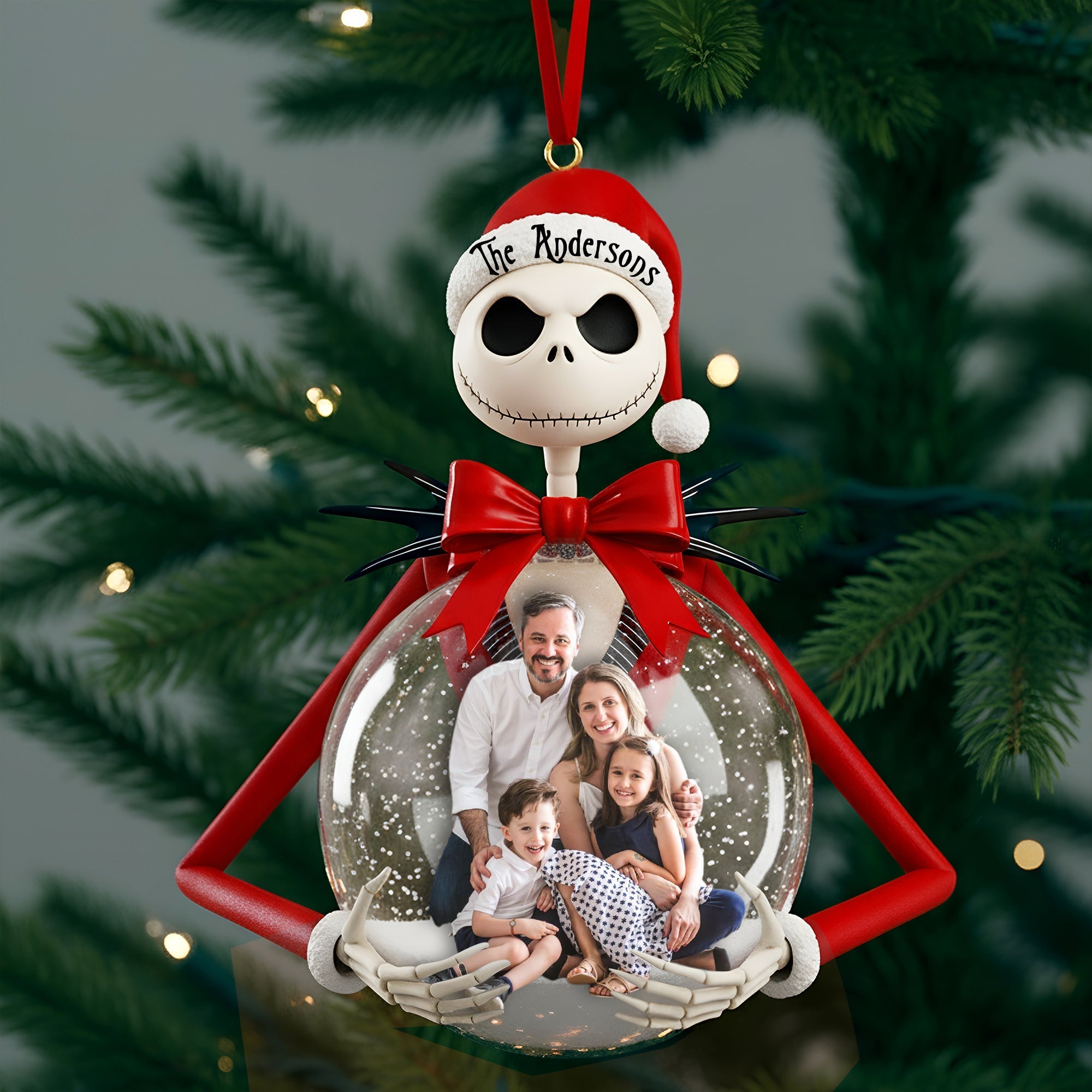 “Celebrate the Spooky Season” - Gothic Christmas Custom Photo Ornament - Personalize Your Unique Family Gift Ornament PopCulturePrints
