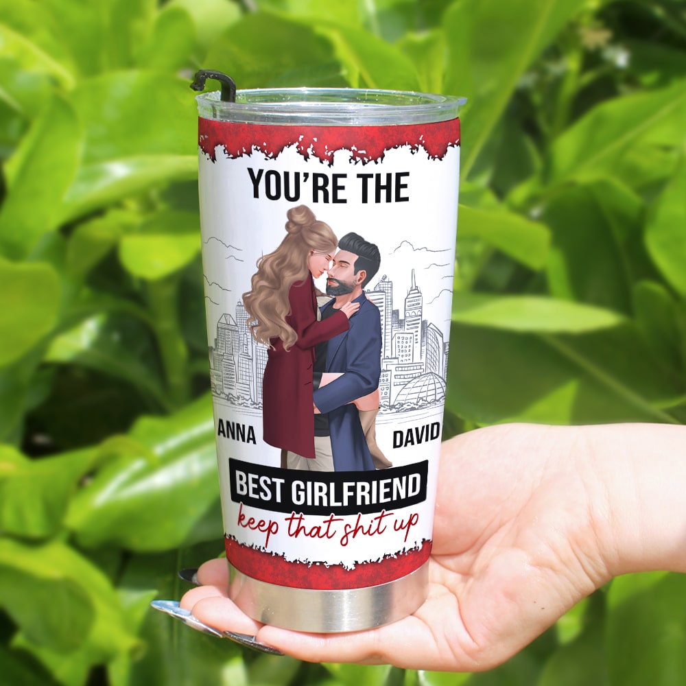 Personalized Best Girlfriend Tumbler - Custom Couple Gift Tumbler Cup PopCulturePrints