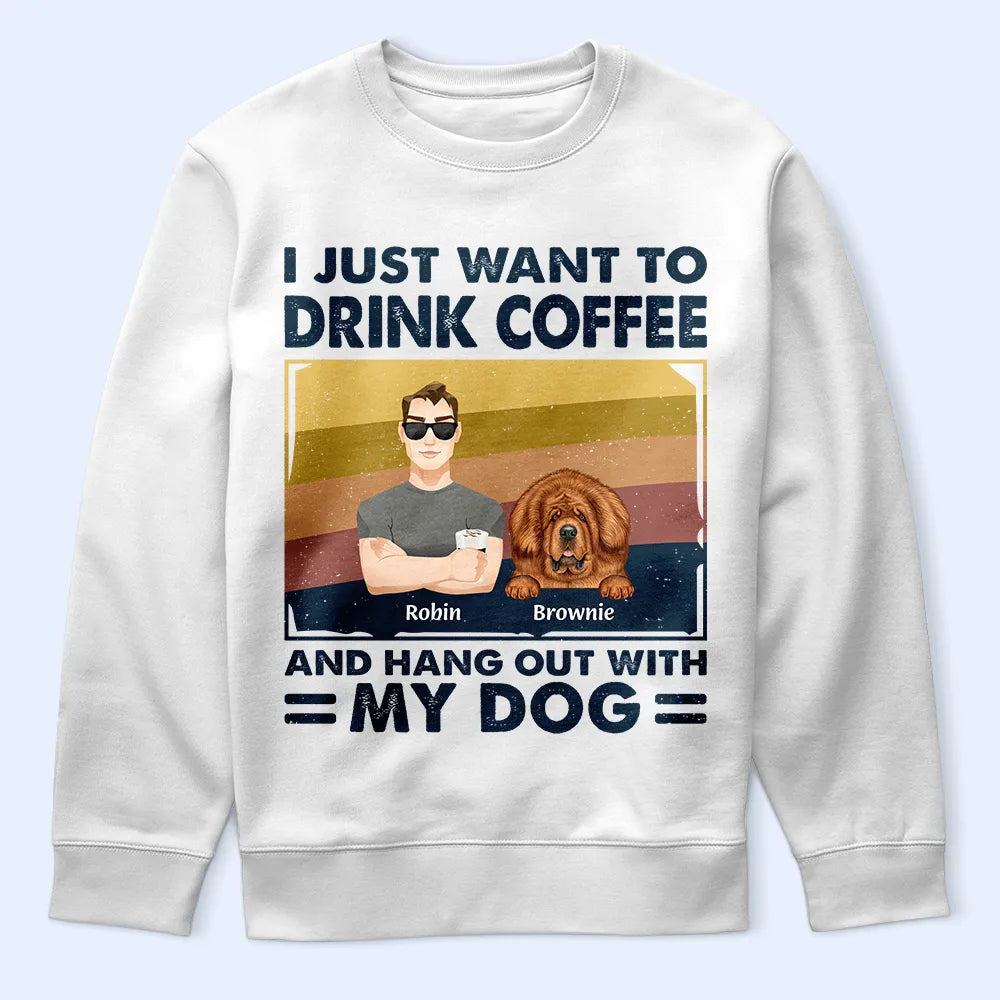 I Just Want to Drink Bourbon & Hang Out with My Dogs - Personalized T-Shirt for Dog Lovers T-shirt PopCulturePrints