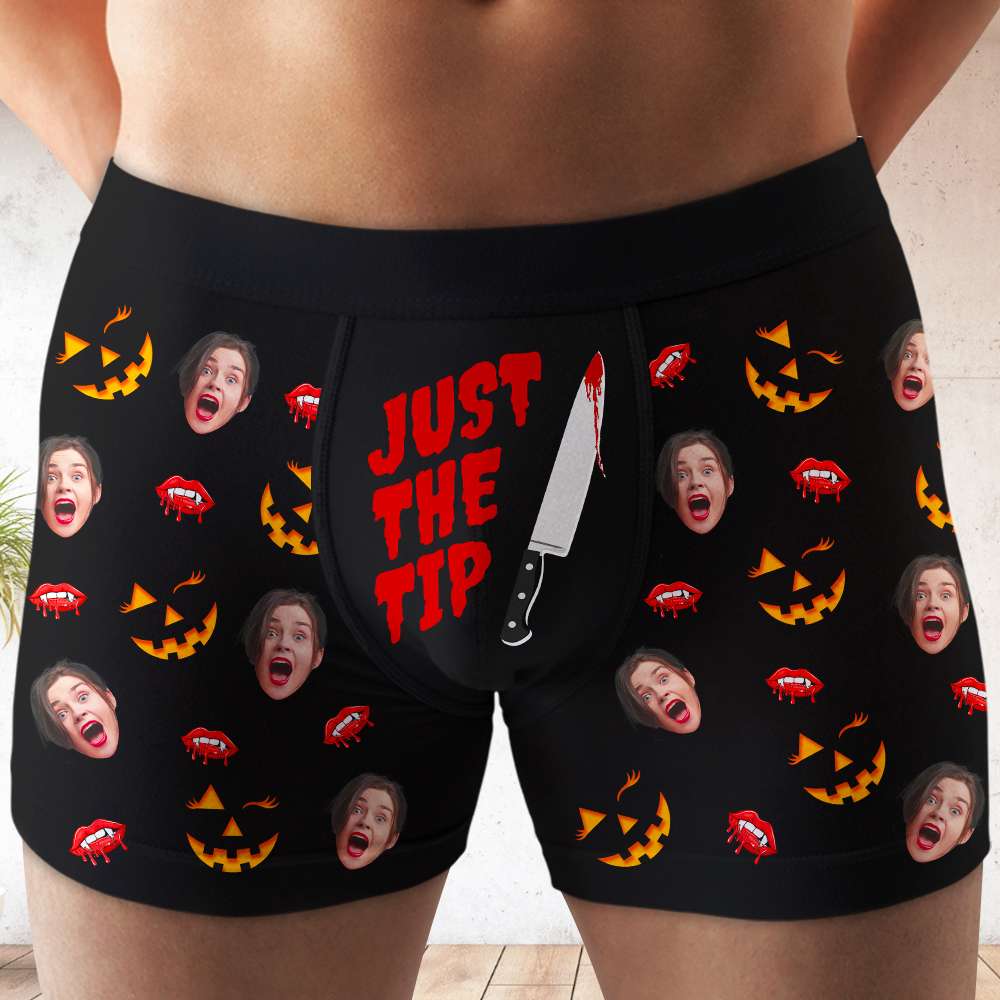 Personalized Halloween Boxer Briefs - Custom Photo Gift for Couples