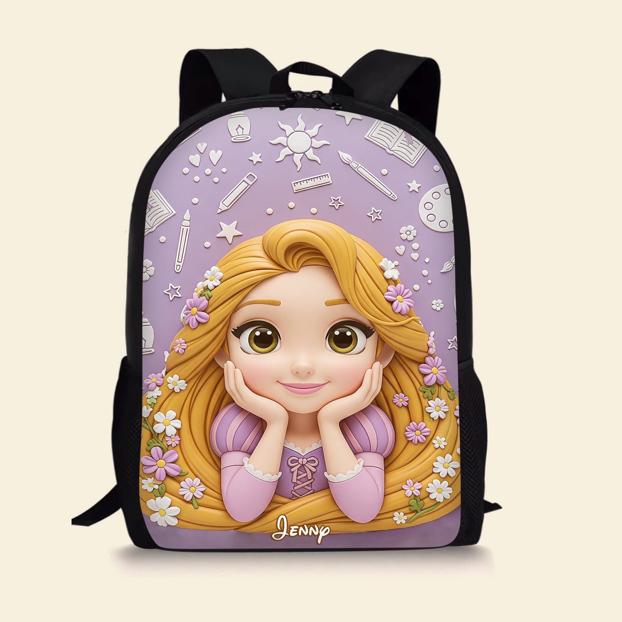 “Dream Big with Our Fairytale Girl Design” - Personalized School Bag for Kids - Perfect Gift for Birthdays and Special Occasions Backpack PopCulturePrints