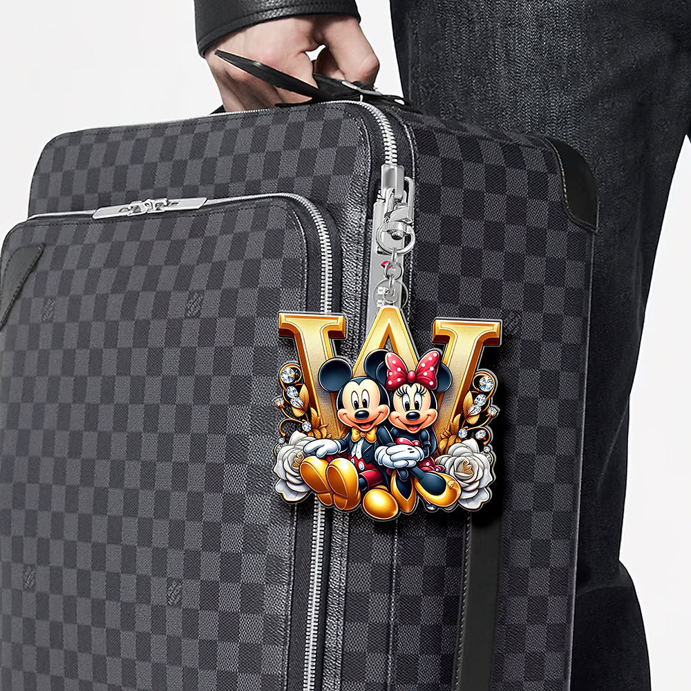 Personalized Mickey and Minnie Alphabet Keychain Keychains PopCulturePrints