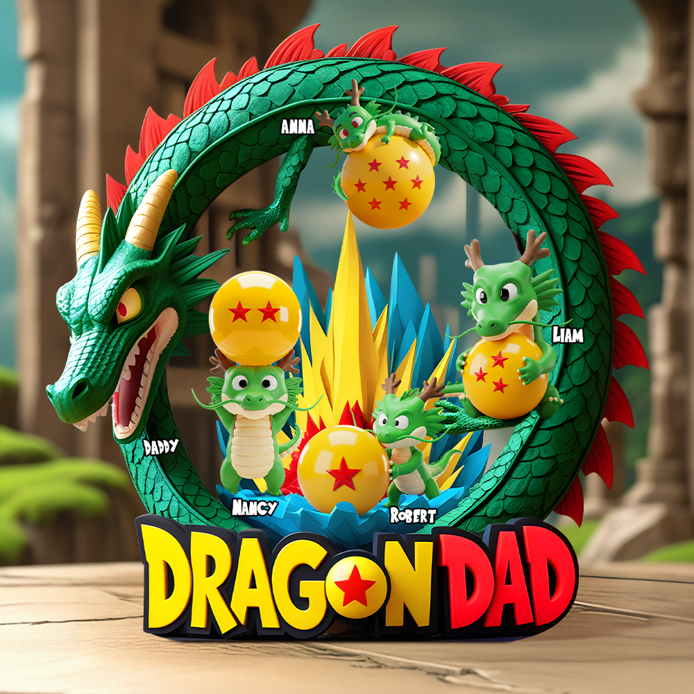 Dragon Dad - Personalized Gifts for Dads Who Love Adventure Shaped Plaques PopCulturePrints
