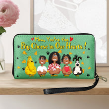 Load image into Gallery viewer, Mom, You&#39;re the Big Cheese in Our Hearts! - Personalized Twill Faux Leather Wallet for Moms, Grandmas, and Loved Ones Leather Wallet PopCulturePrints
