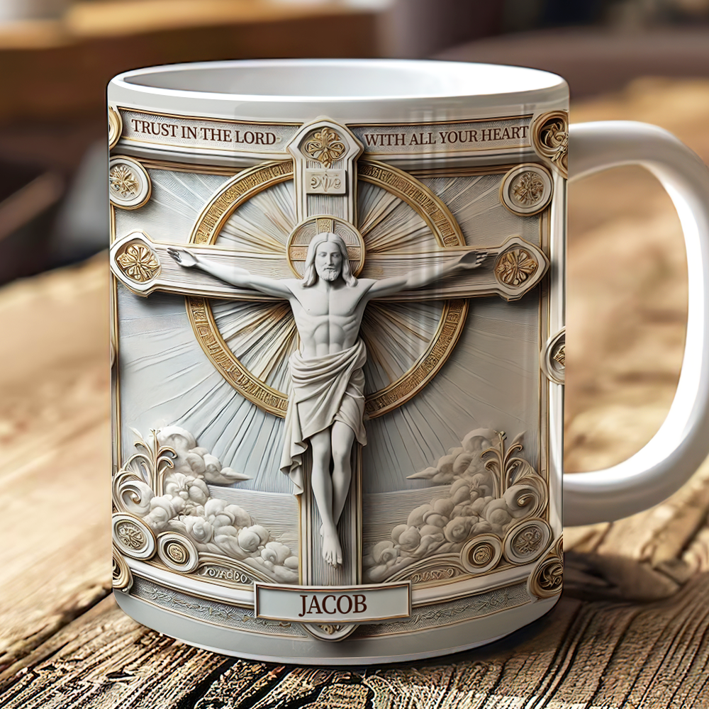Personalized Jesus Lover Coffee Mug - Trust In The Lord Coffee Mug PopCulturePrints
