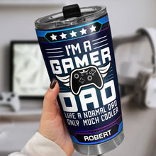 Load image into Gallery viewer, Personalized Gamer Dad Tumbler - Customizable Gift Tumbler Cup PopCulturePrints
