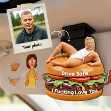 Load image into Gallery viewer, Drive Safe, I F*cking Love You - Funny Couple Custom Shape Acrylic Car Visor Clip Car Visor Clip PopCulturePrints
