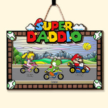 Load image into Gallery viewer, Super Dad Personalized Wood Sign - Fun Gaming Theme Wood Sign PopCulturePrints
