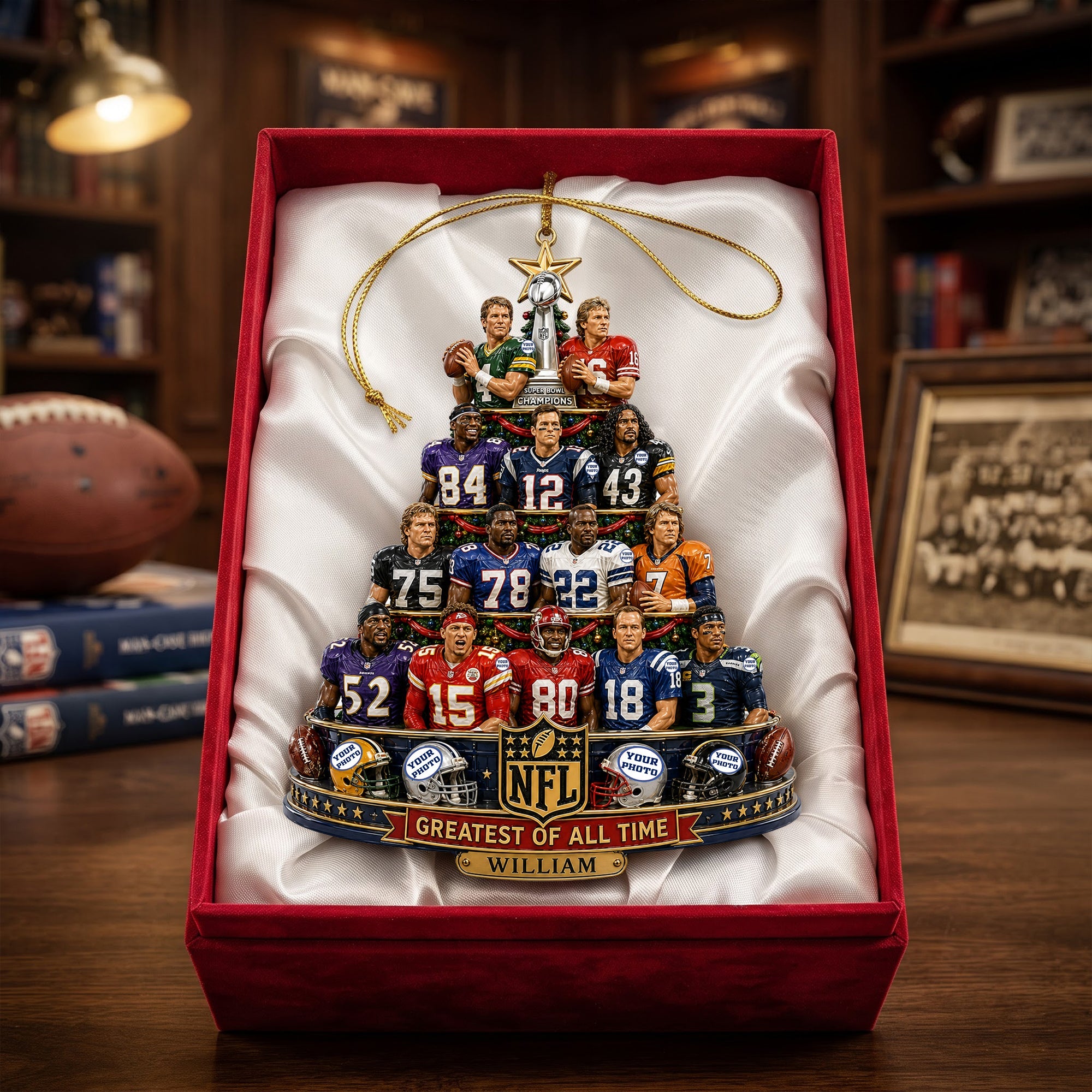 "Celebrate the Legends of the Gridiron" - Personalized Christmas Ornament for Sports Lovers