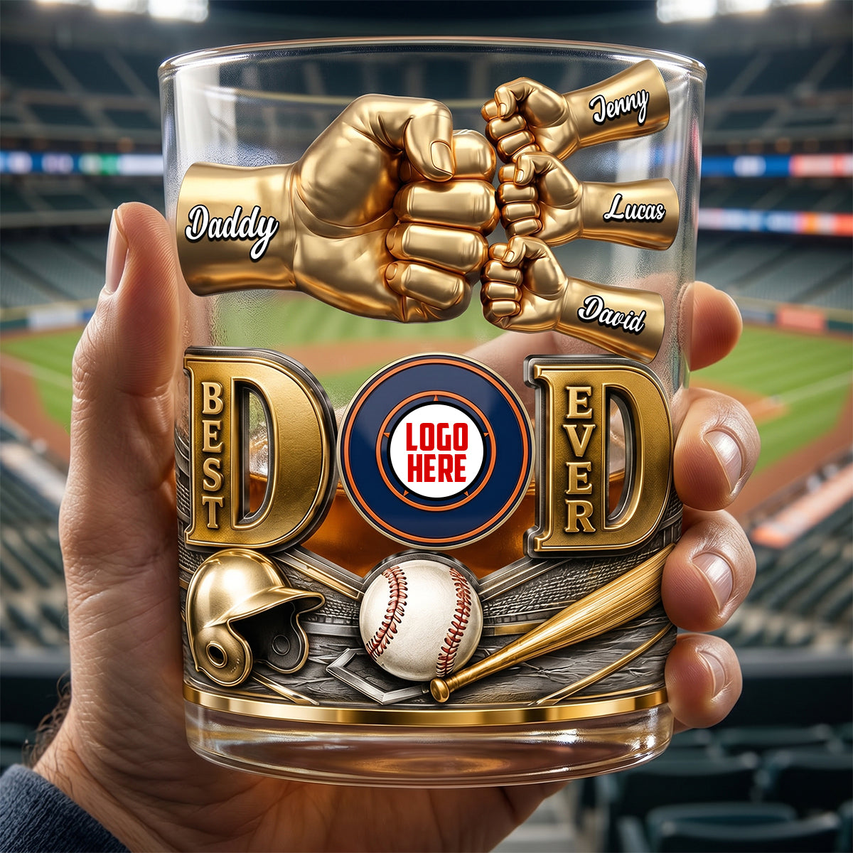 “Best Legend Dad Ever” - Personalized Whiskey Glass for Dad, Grandpa, and More Glass PopCulturePrints