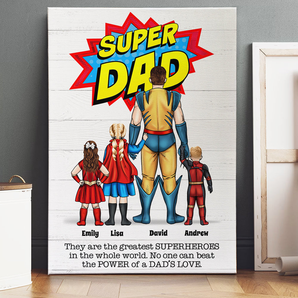 Custom Super Dad Canvas Print with Superhero Family Poster & Canvas PopCulturePrints
