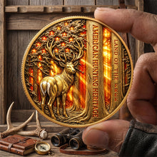 Load image into Gallery viewer, “Celebrate the Spirit of the Hunt” - Free Deer In American Forest Coin - Personalized Gift for Deer Hunters
