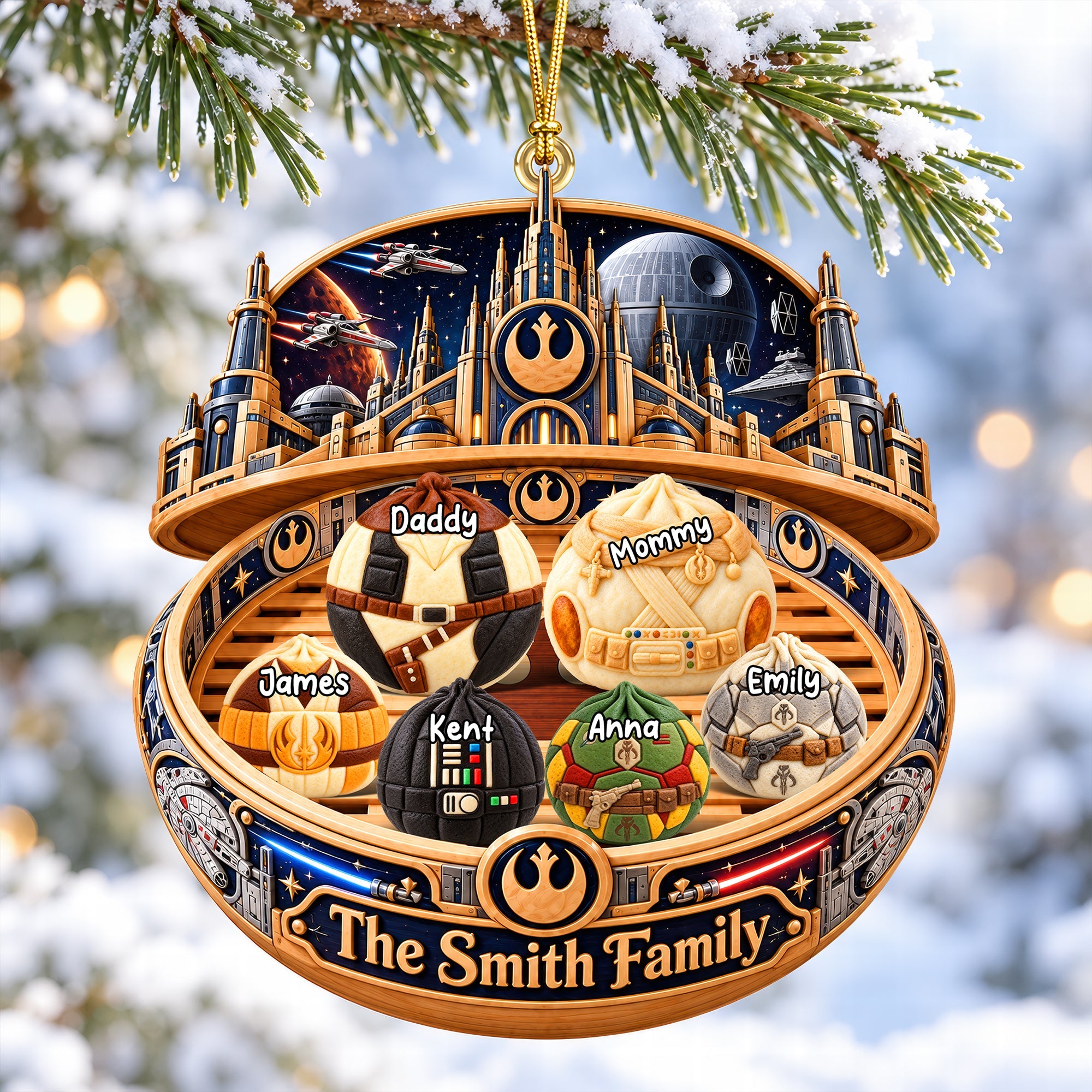 Cosmic Dumplings Christmas Ornament - Personalized Family Gift
