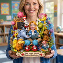 Load image into Gallery viewer, Thank You for Inspiring Minds! - Personalized Teacher Acrylic Plaque Shaped Plaques PopCulturePrints
