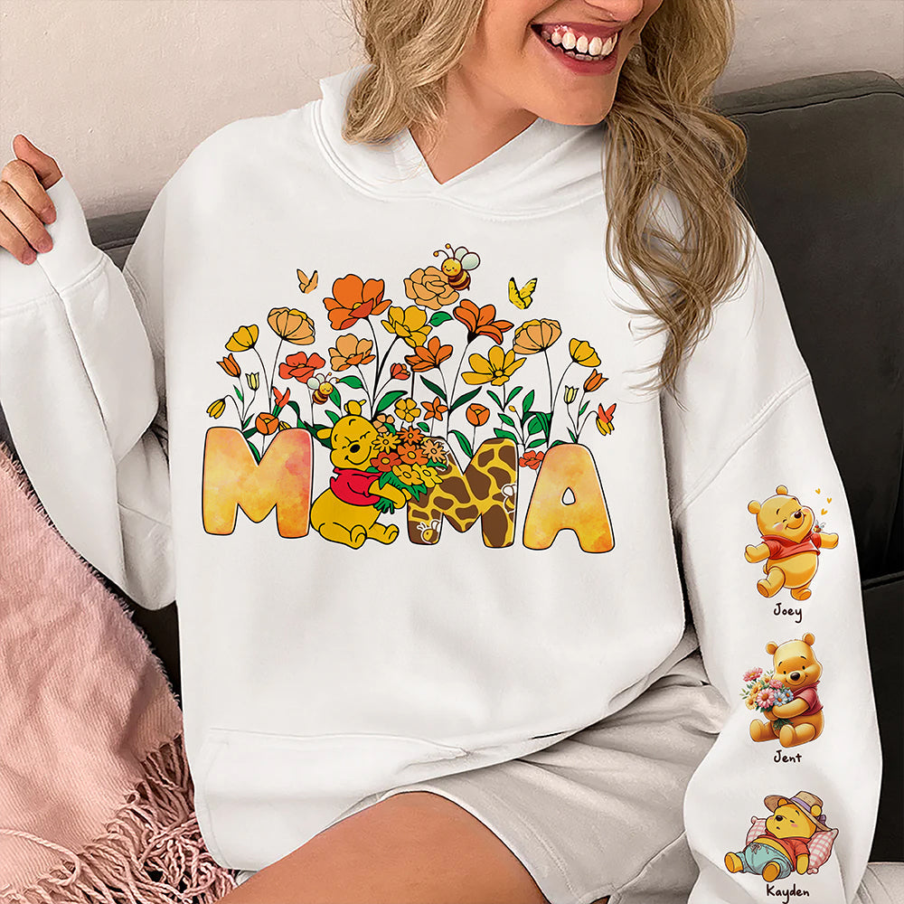 "Celebrate Your Mama with Love and Joy" - Personalized Cute Yellow Bear Cub Shirt - Perfect Gift for Mom, Grandma, and More! AOP Products PopCulturePrints