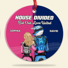 Load image into Gallery viewer, Custom Motocross Couple Christmas Ornament - House Divided Ornament PopCulturePrints
