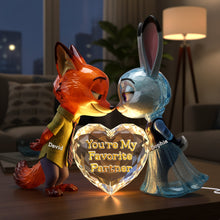 Load image into Gallery viewer, You're My Favorite Partner - Personalized Cute Critter Couple Light Box Gift Light Box PopCulturePrints

