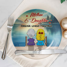 Load image into Gallery viewer, &quot;Forever Linked Together&quot; - Personalized Ceramic Round Plate - Perfect Gift for Mom, Grandma, and Daughters Ceramic Round Plate PopCulturePrints
