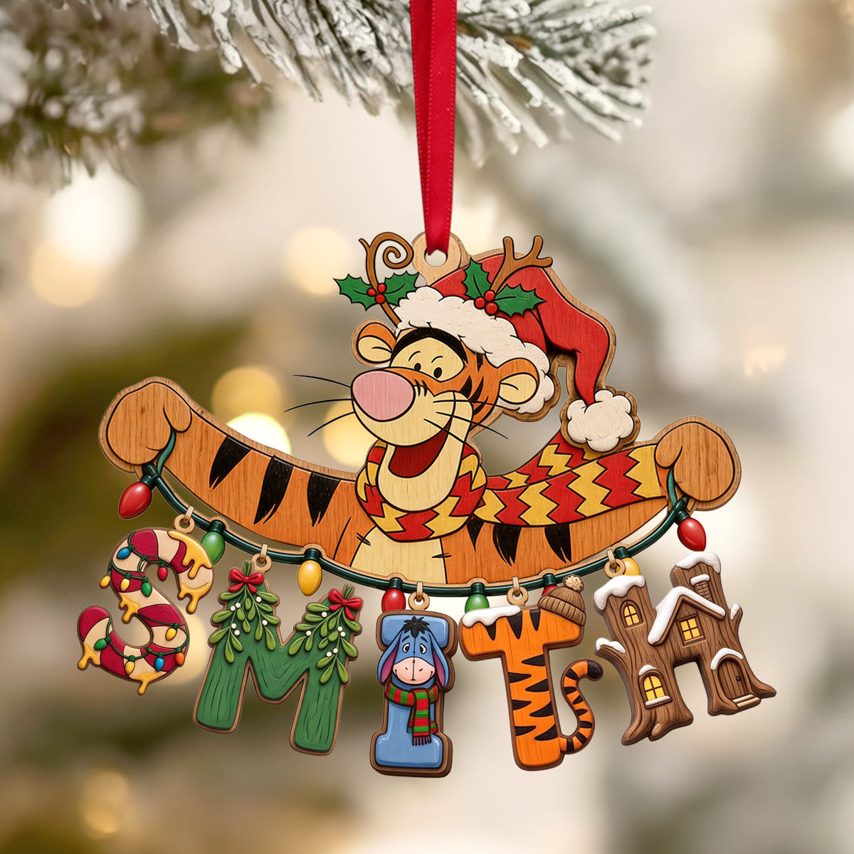 Name Art Woodland String Ornament, Personalized Gifts 03qhtn230926 Ornament PopCulturePrints