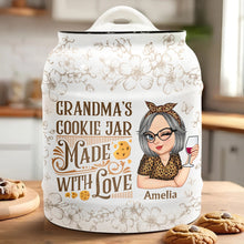 Load image into Gallery viewer, Grandma&#39;s Cookie Jar Made With Love - Personalized Cookie Jar for Grandmas &amp; Cookie Lovers Cookie Jar PopCulturePrints
