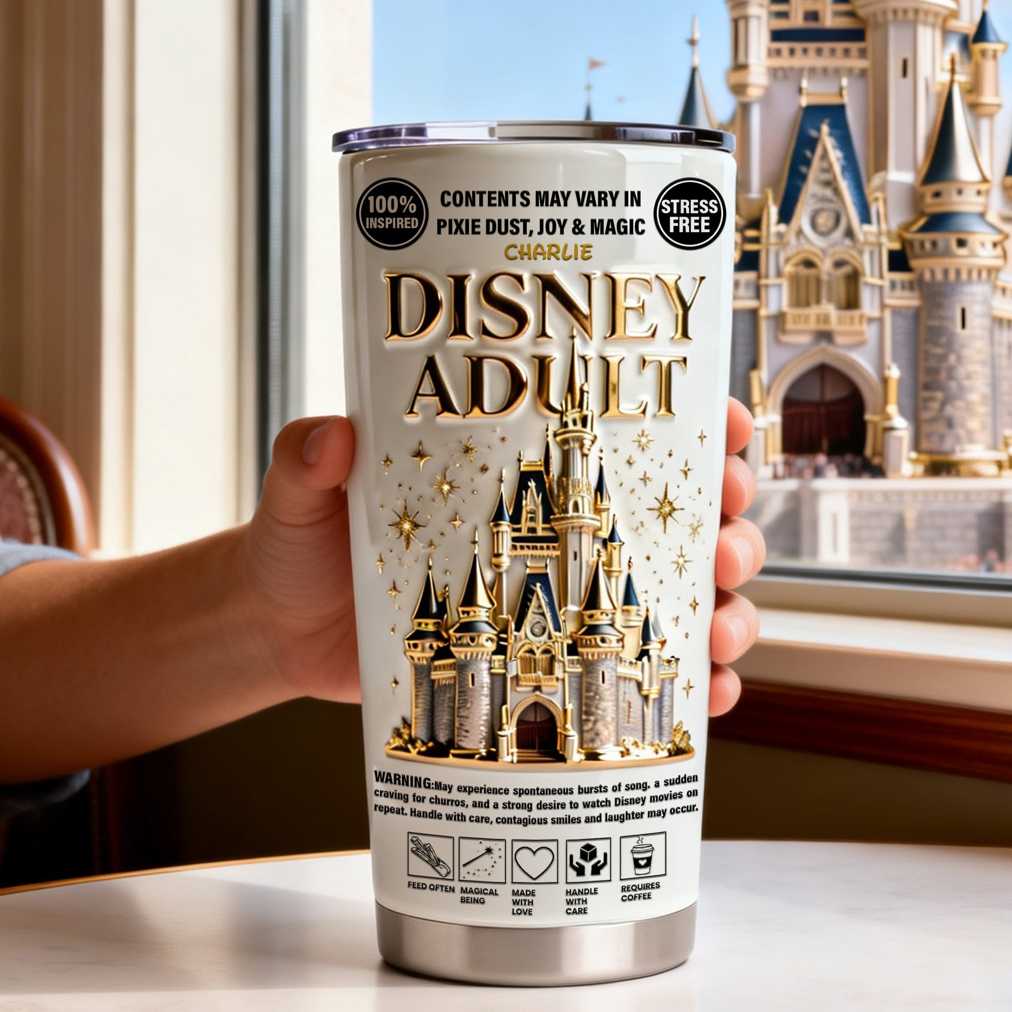 “Unleash Your Inner Magic” - Fairytale Castle Tumbler, Personalized Gift for Magic Lovers Tumbler Cup PopCulturePrints