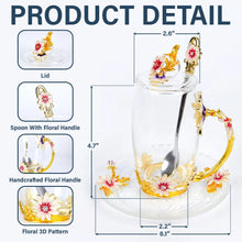 Load image into Gallery viewer, &quot;Blossom Your Love with Personalized Touch&quot; - Birth Flower Bouquet Glass Tea Cup - Gift for Mom, Grandma &amp; Special Ones Glass Flower Tea Cup PopCulturePrints
