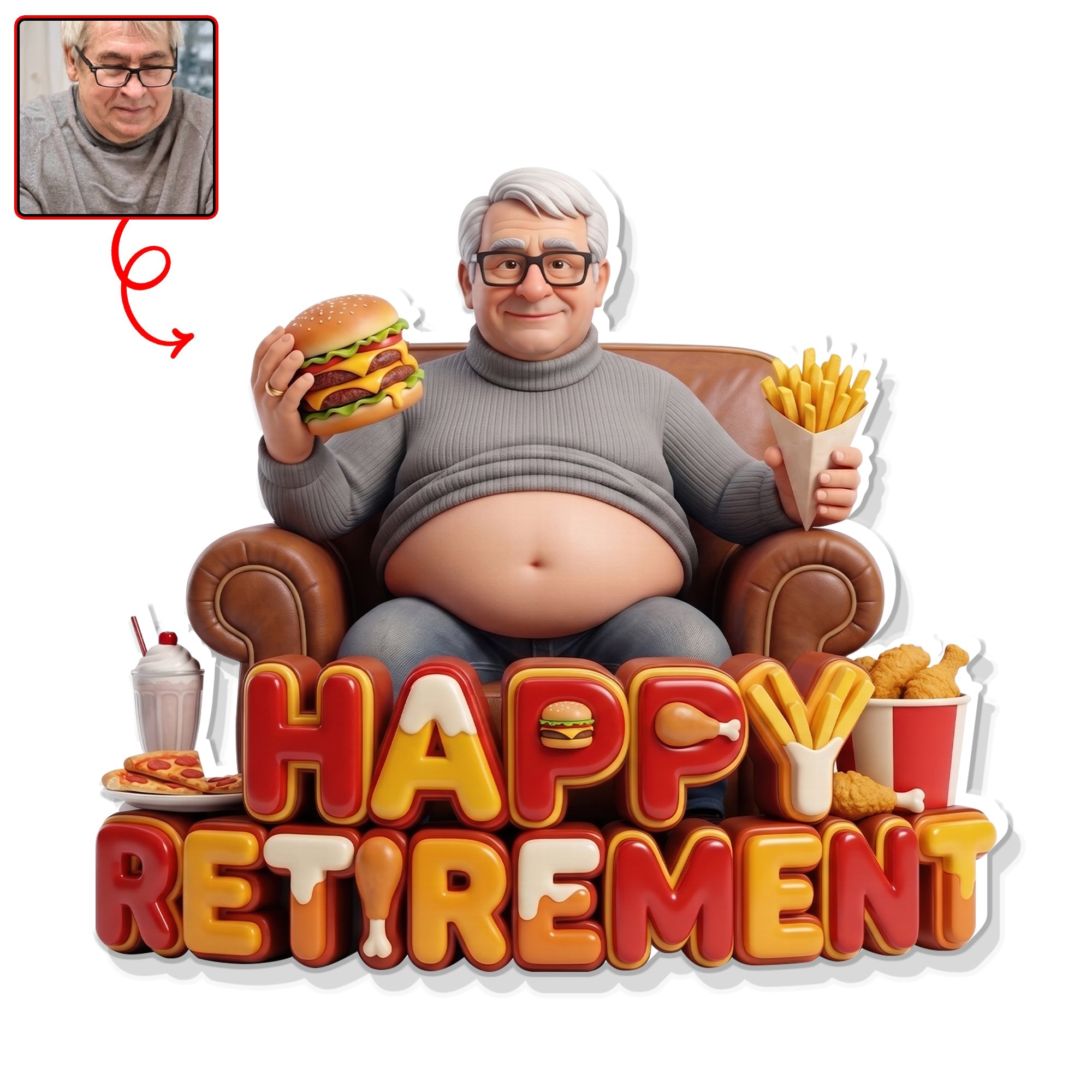 Happy Retirement Fridge Magnet - Custom Photo Gift for Your Special Retiree Fridge Magnet PopCulturePrints