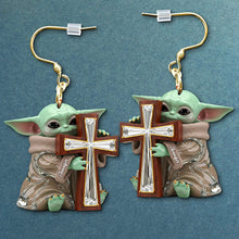 Load image into Gallery viewer, &quot;Celebrate Faith with Style&quot; - Baby Alien Acrylic Earrings, Personalized Gift for Christians Earrings PopCulturePrints
