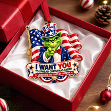 Load image into Gallery viewer, I Want You to Spread Christmas Cheer - Personalized Patriotic Spirit Acrylic Ornament
