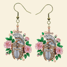 Load image into Gallery viewer, &quot;Embrace Your Inner Warrior: Knight Helmet Aesthetic Earrings - Personalized Gift for Strong Women&quot; Earrings PopCulturePrints
