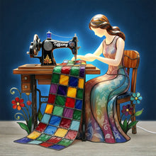 Load image into Gallery viewer, "Sewing Brings Dreams to Life" - Vintage Sewing Light Box, Personalized Gift for Sewing Enthusiasts Light Box PopCulturePrints
