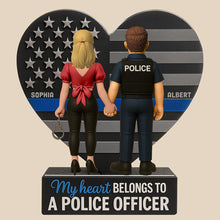 Load image into Gallery viewer, My Heart Belongs to a Police Officer - Personalized Acrylic Plaque for Couples Shaped Plaques PopCulturePrints
