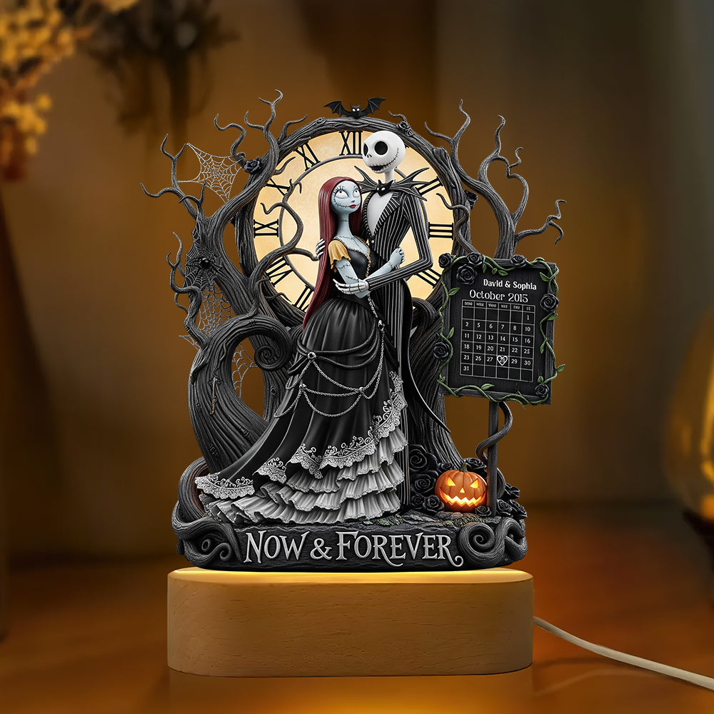 Now & Forever - Personalized Halloween LED Light for Couples Led Night Light PopCulturePrints