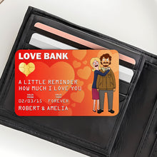 Load image into Gallery viewer, Personalized Love Bank Card for Couples - Meaningful Gift Wallet Card PopCulturePrints
