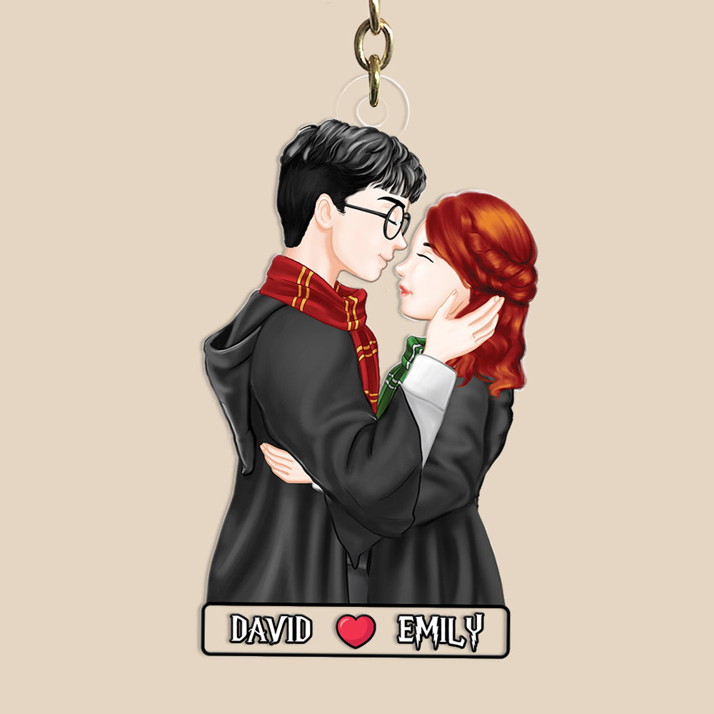 Personalized Wizard Theme Couple Keychain