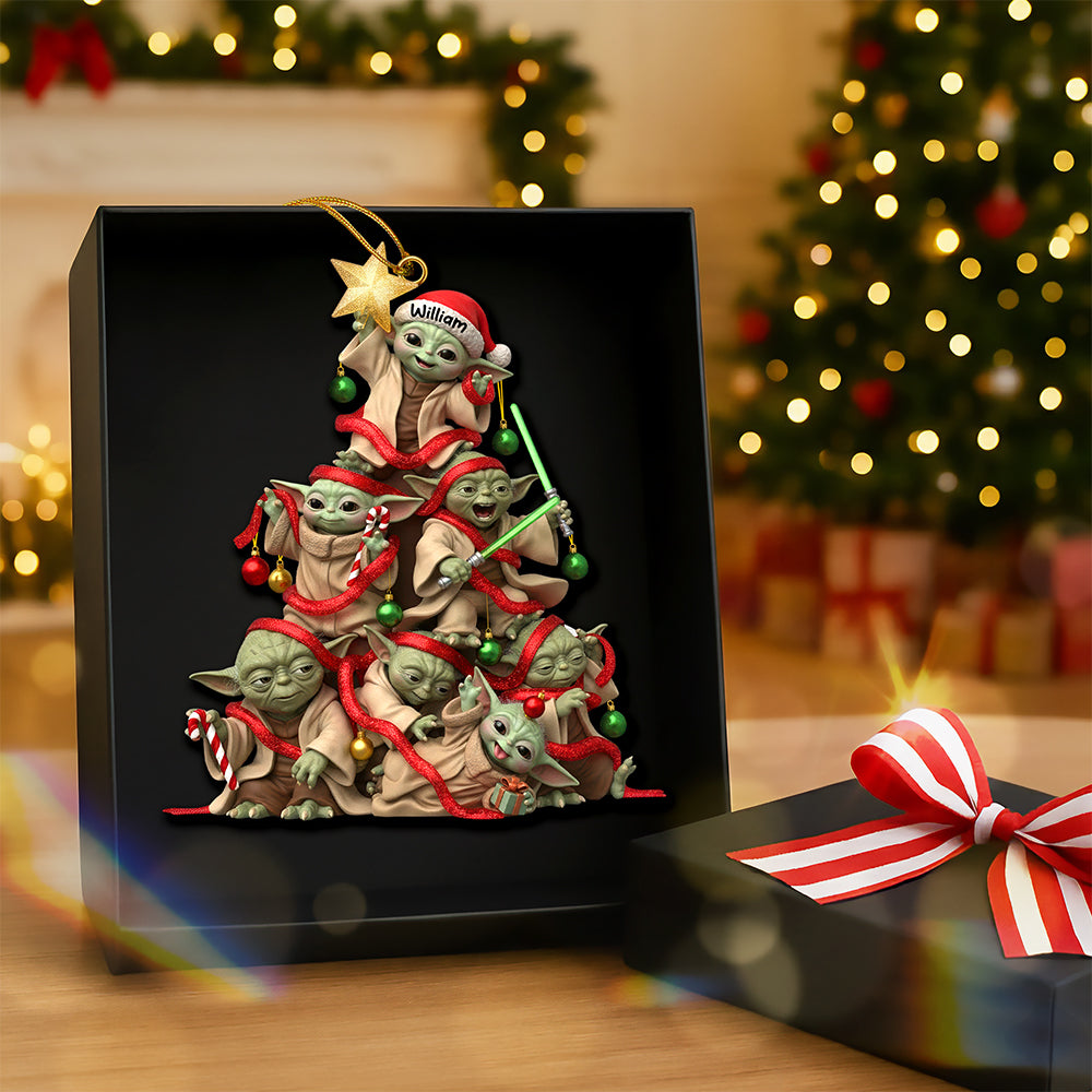 Celebrate the Season with Playful Green Holiday Tower Ornament - Personalized Gift for All Ages Ornament PopCulturePrints