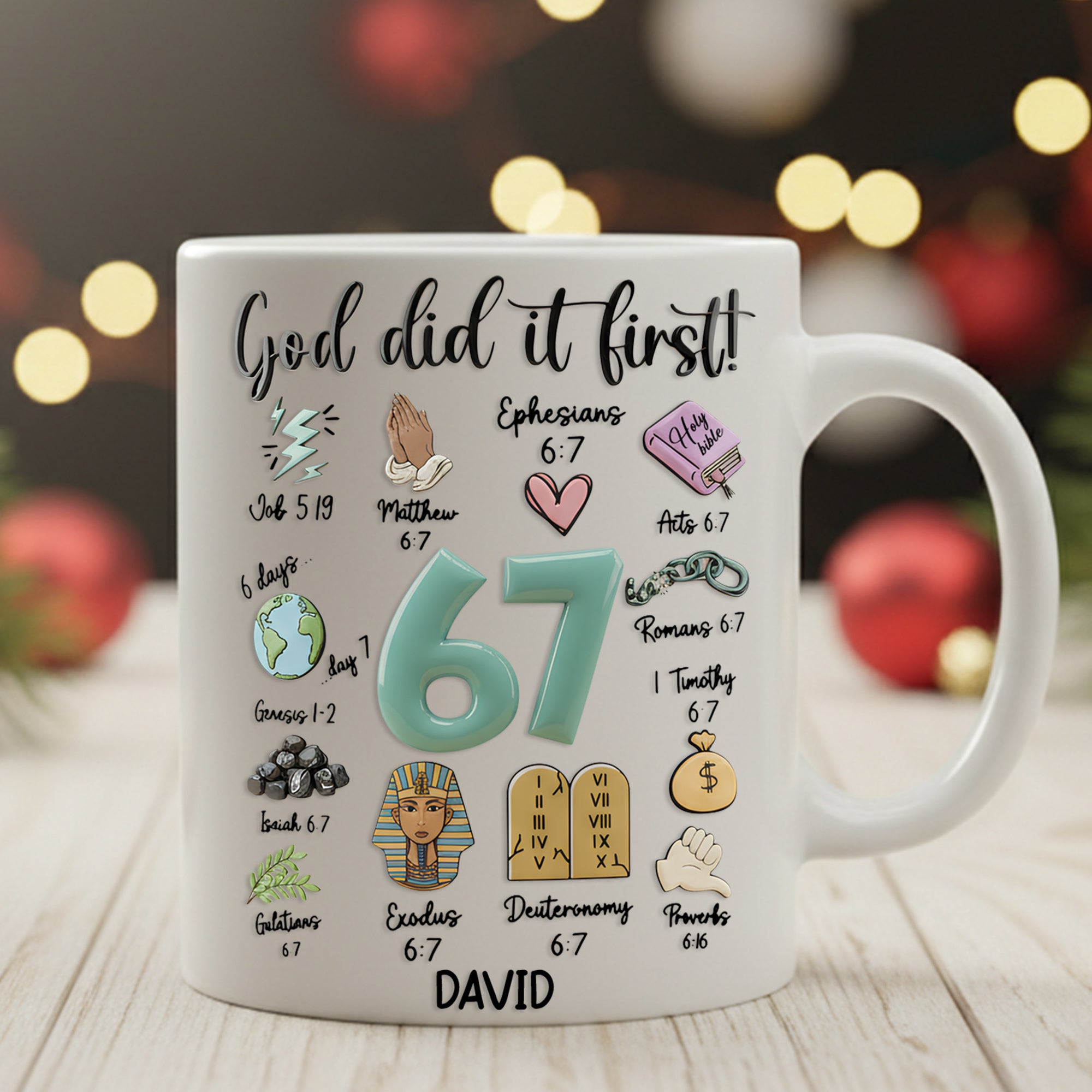 God Did It First! - Personalized Christian Coffee Mug for Faith Lovers Coffee Mug PopCulturePrints