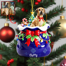 Load image into Gallery viewer, “Celebrate Your Furry Friend!” - Personalized Festive Pet Keepsake Christmas Ornament - Custom Photo Gift for Pet Lovers Ornament PopCulturePrints
