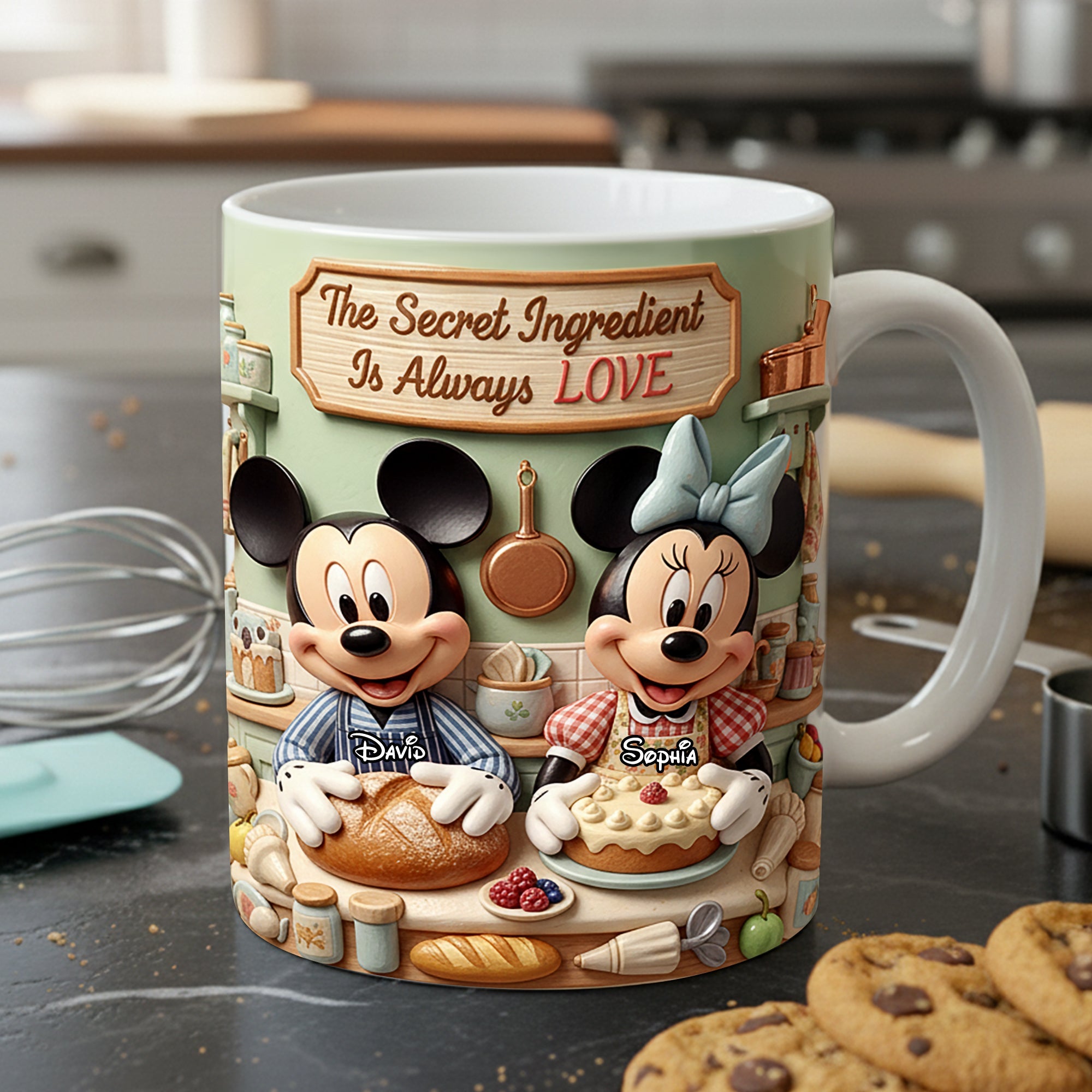 The Secret Ingredient Is Always LOVE - Personalized Sweet Baking Coffee Mug for Couples Coffee Mug PopCulturePrints