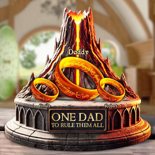 One Dad to Rule Them All - Personalized Acrylic Plaque for Dads Shaped Plaques PopCulturePrints