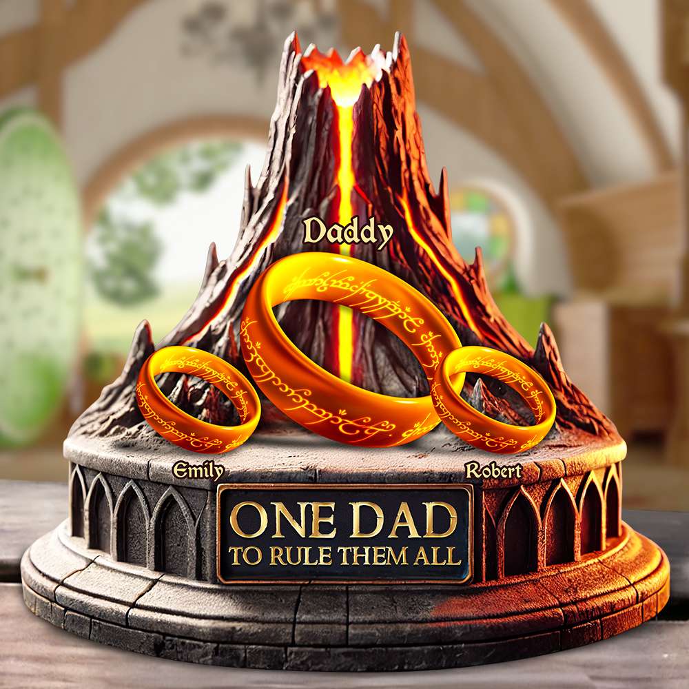One Dad to Rule Them All - Personalized Acrylic Plaque for Dads Shaped Plaques PopCulturePrints