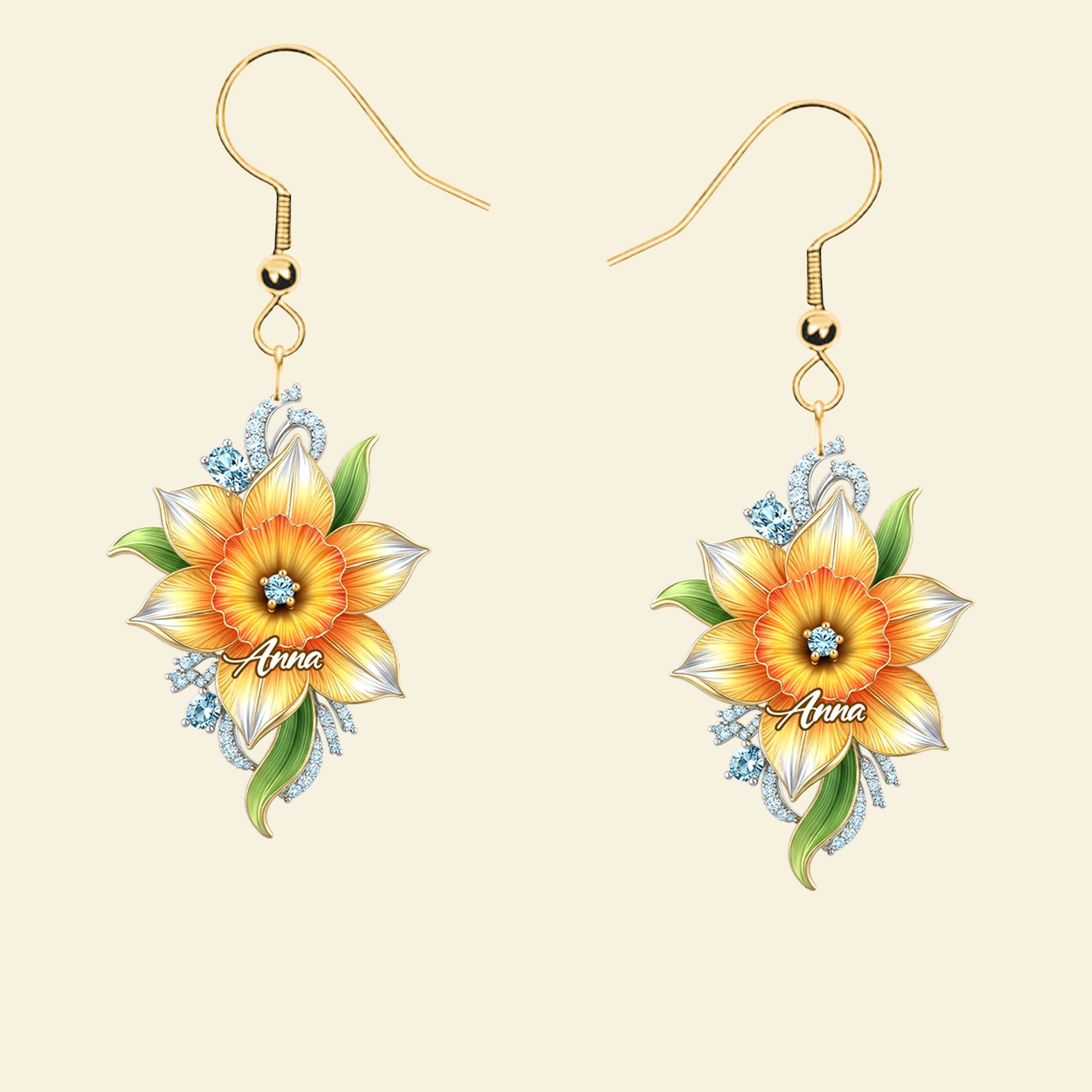 Illuminate Your Spirit with Personalized Birth Month Flower Earrings - A Unique Gift for Her Earrings PopCulturePrints